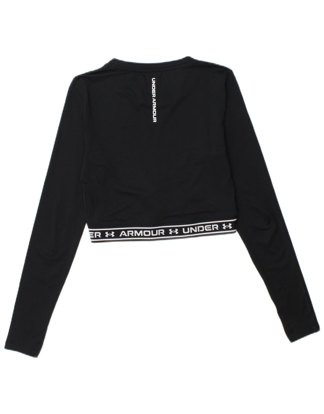 Under Armour Crop Graphic Top pentru femei cu mânecă lungă UK 10 Small Black