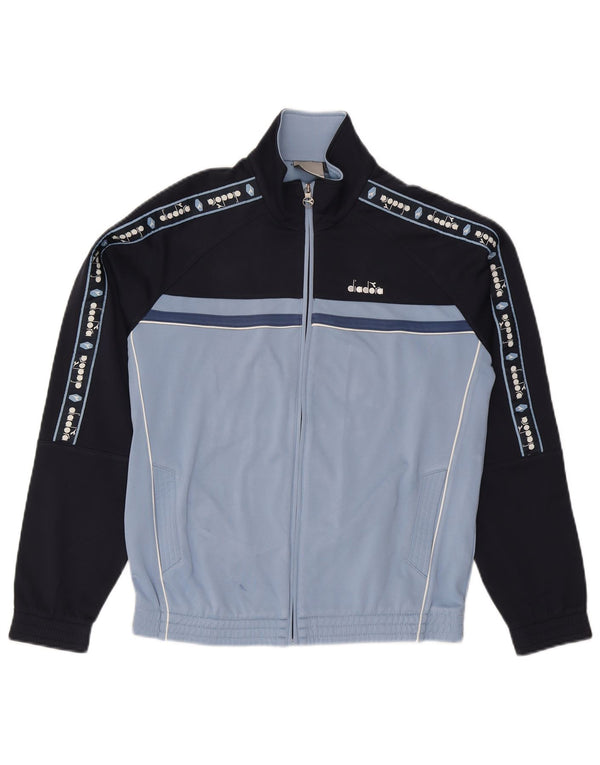 Jachetă de trening cu grafică Diadora pentru bărbați UK 36 Mic, albastru bleumarin