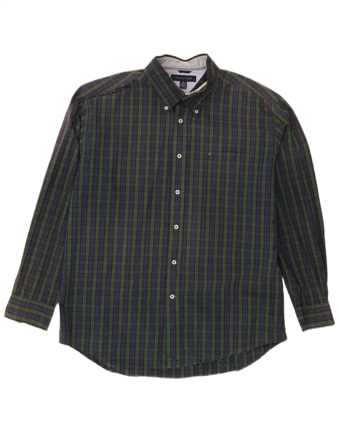 Cămașă pentru bărbați Tommy Hilfiger XL, bumbac cu carouri bleumarin