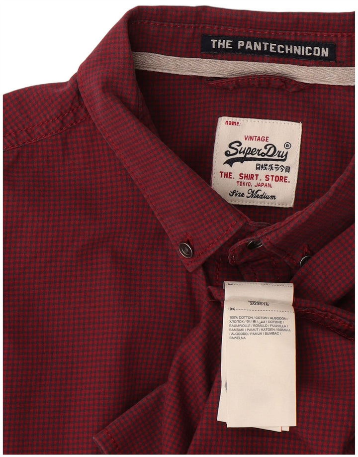 Cămașă pentru bărbați Superdry, bumbac vichy burgundy mediu