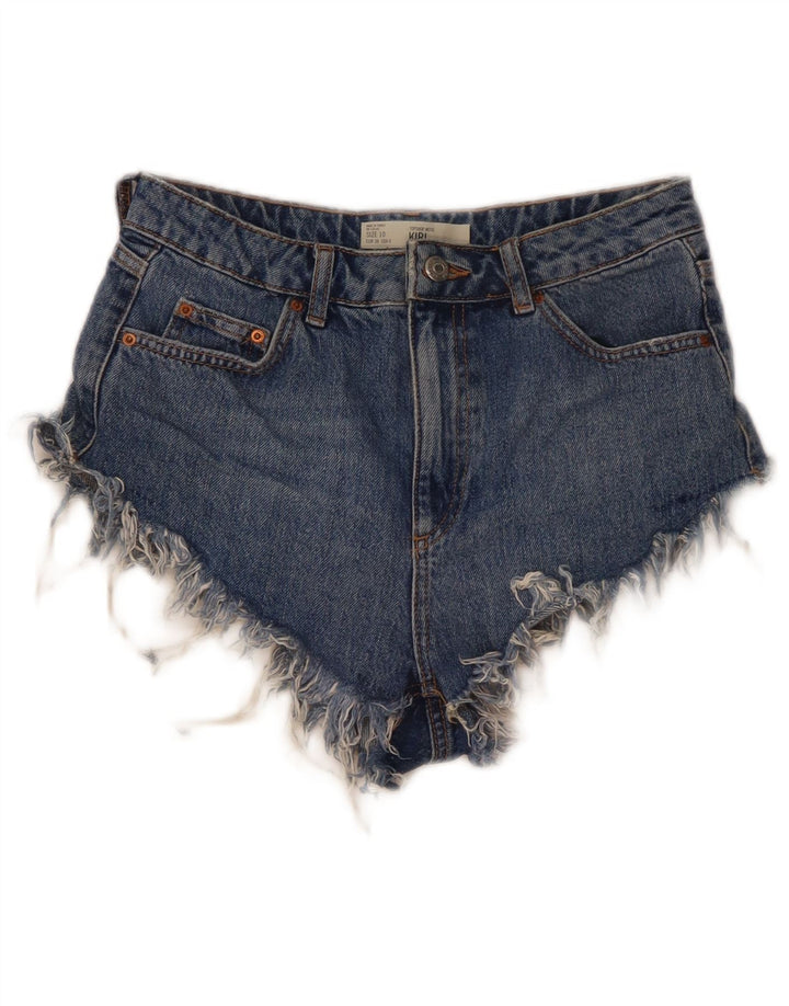 TOPSHOP Pantaloni scurți Kiri Denim pentru femei UK 10 Small W28 Poliester albastru