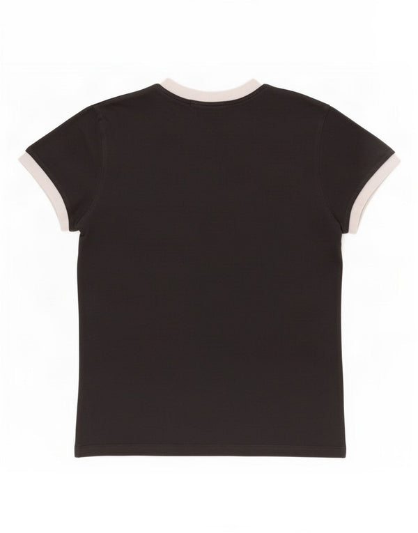 Tricou Adidas pentru femei Top UK 8 Small Black Colorblock Bumbac