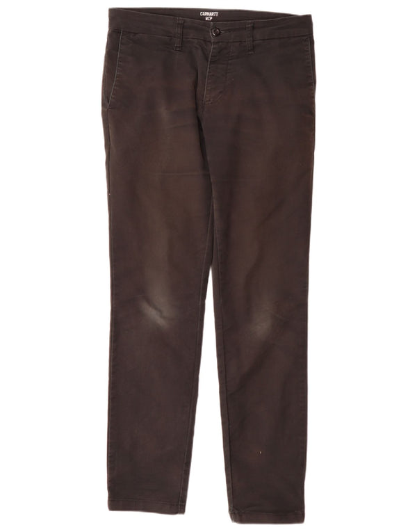 Carhartt Mens Slim Fit Chino Trousers W30 L32 Black Cotton