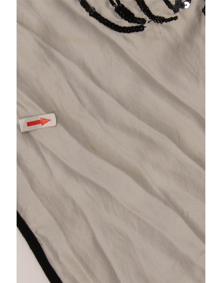 Bluză cu grafică pentru femei ICEBERG Top UK 8 Mic alb negru