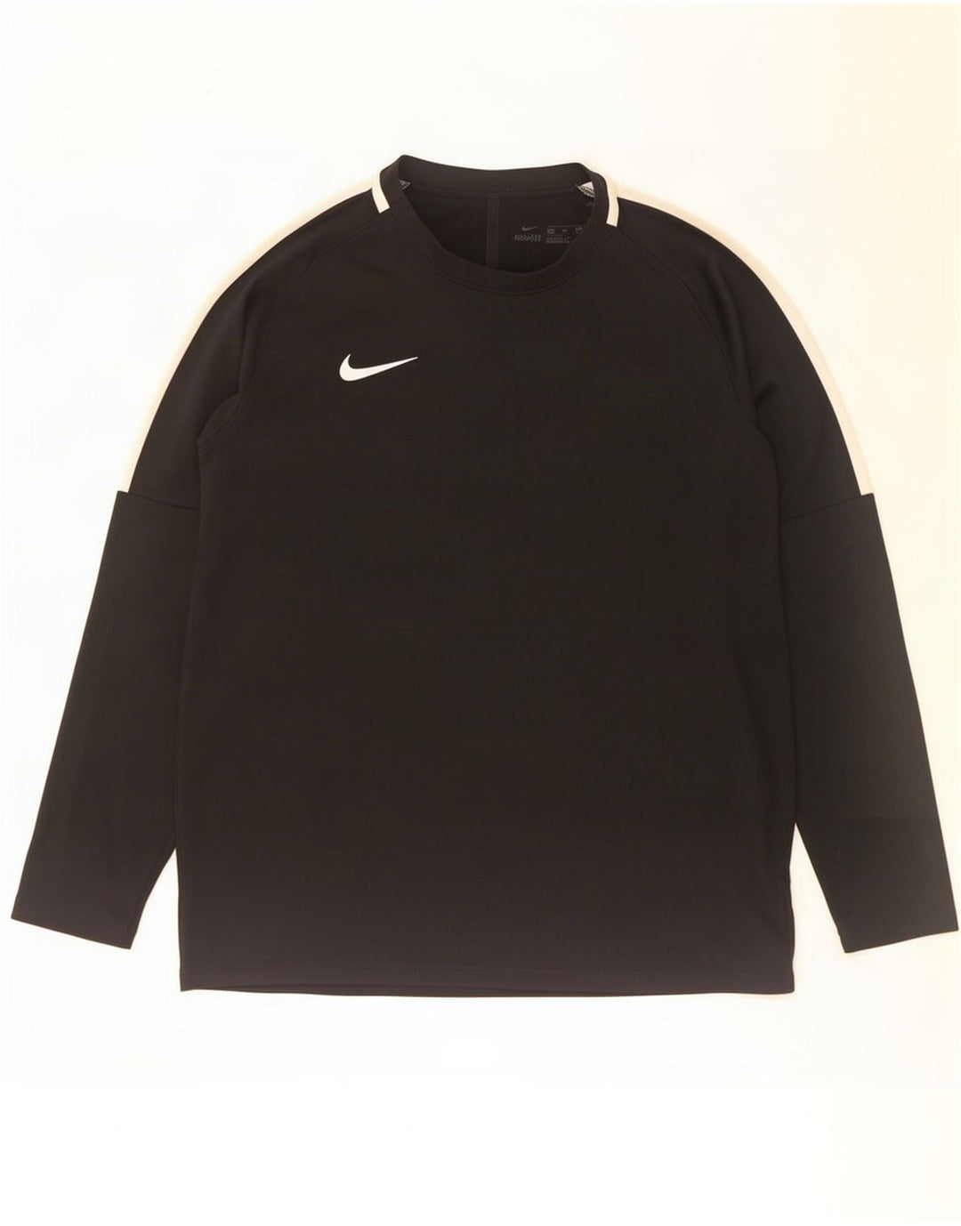 Nike pentru bărbați Dri Fit Top cu mânecă lungă, mare, negru, poliester color bloc