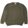 Pulover pentru bărbați Marks & Spencer cu gât crew, bumbac verde 2XL