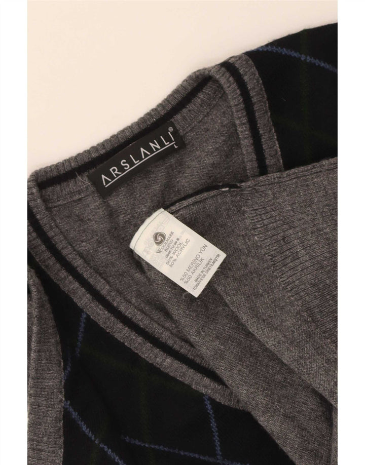 Arslanli Mens Vest Tank Top Mare Bleumarin Argyle/Lână Diamond