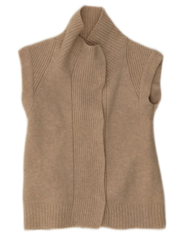 Pulover cardigan deschis fără mâneci pentru femei Gap UK 8 Bej mic