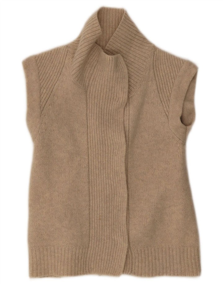 Pulover cardigan deschis fără mâneci pentru femei Gap UK 8 Bej mic