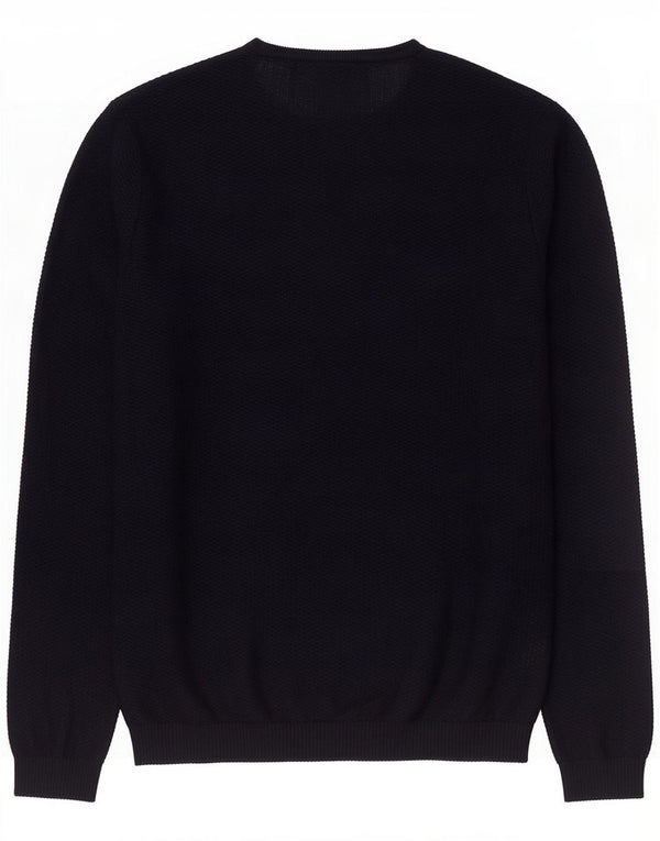 Zara Pulover pentru bărbați cu gât roșu, mic, negru, acrilic