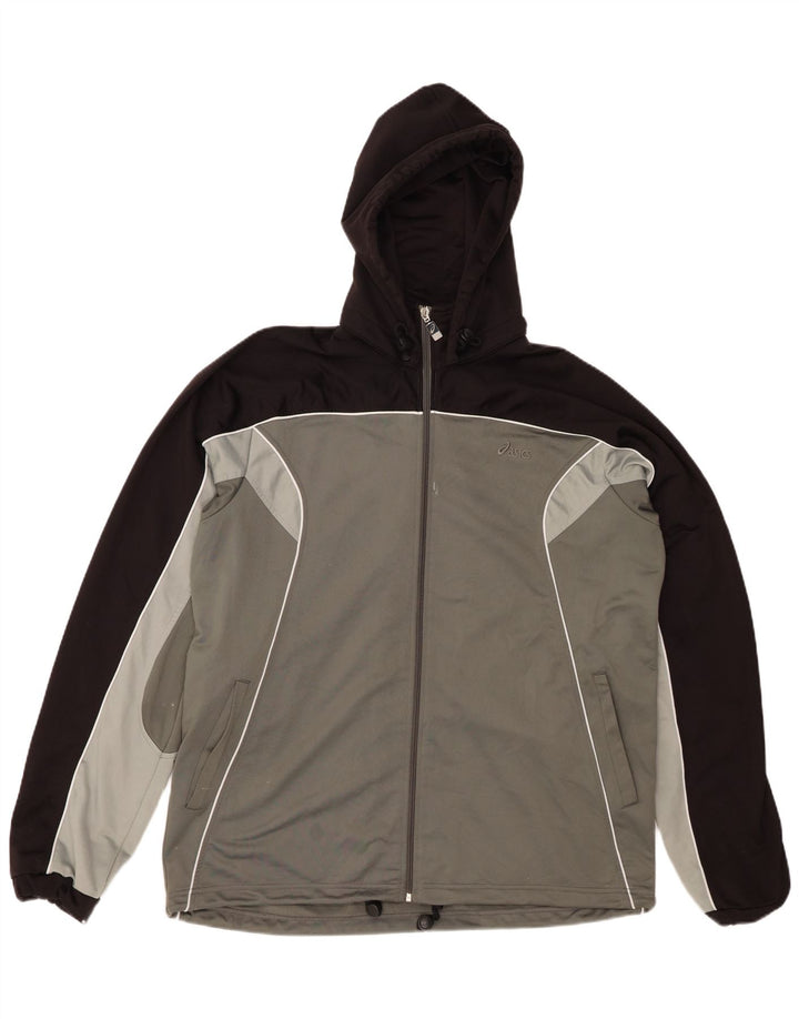 Pulover ASICS pentru bărbați, cu fermoar, XL, gri Colorblock