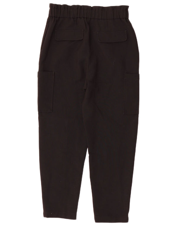 Pantaloni cargo conici pentru femei cu talie înaltă Zara Mici L26 L26 Poliester negru