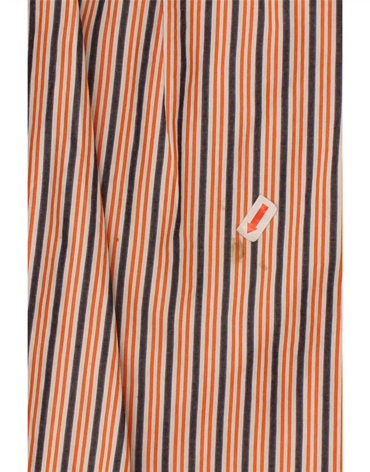 IZOD Mens Slim Fit Shirt Medium Orange Striped Cotton Vintage Izod and Second-Hand Izod from Messina Hembry 