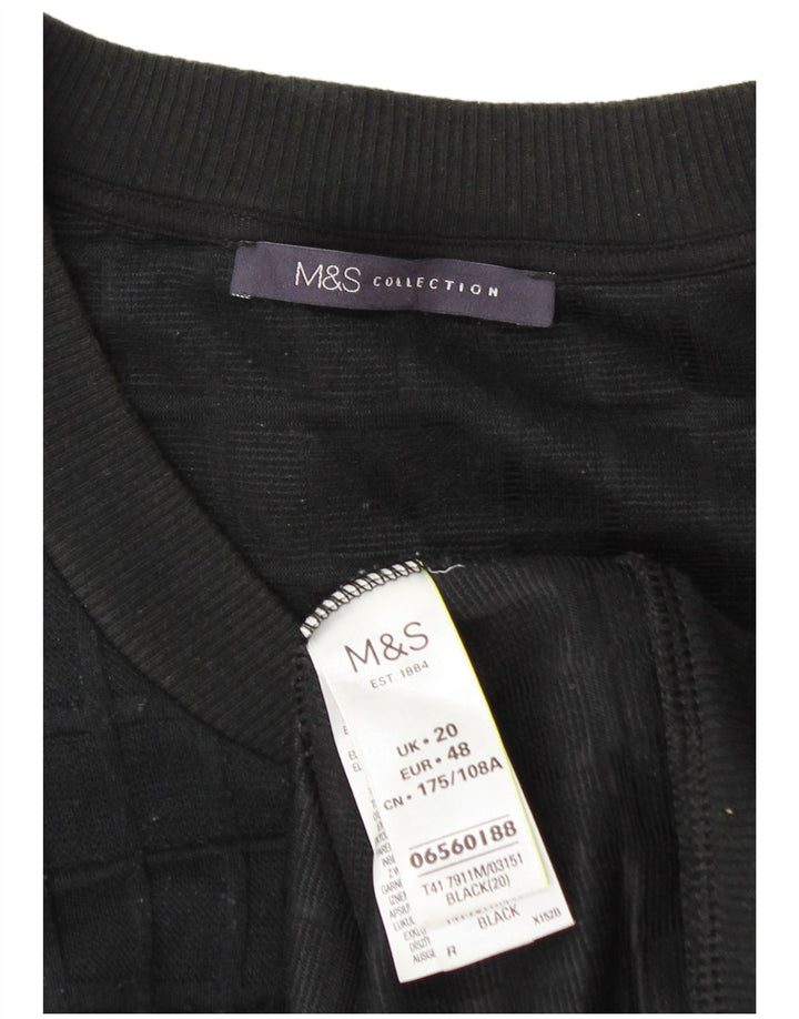 Jachetă de trening pentru femei Marks & Spencer UK 20 2XL Poliester cu check negru