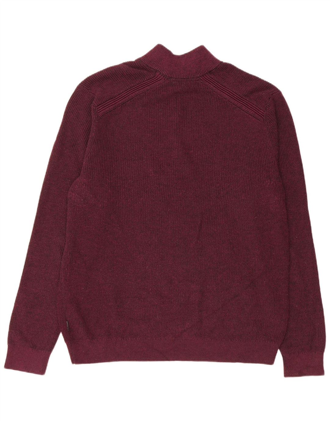 Pulover pentru bărbați Ted Baker, cu fermoar, cu gât, mărimea 6 2XL, poliester burgundă