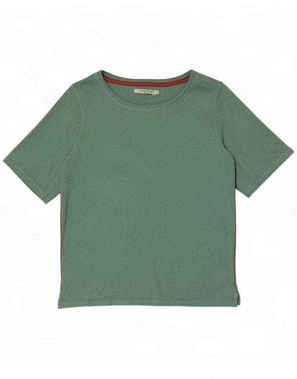 White Stuff Womens T-Shirt Top UK 12 Medium Green Cotton