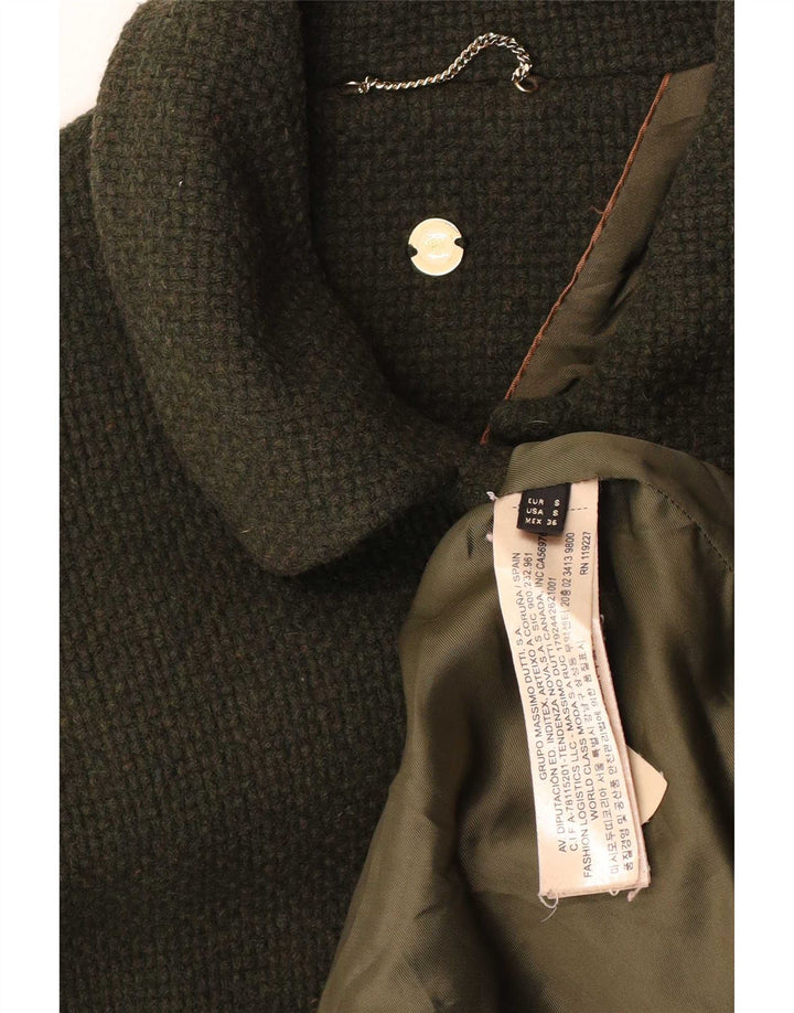 Massimo Dutti pardesiu supradimensionat pentru femei UK 10 mic din lână kaki