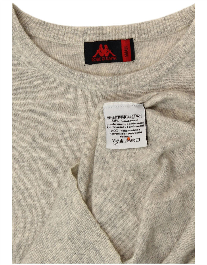 Pulover KAPPA pentru bărbați, cu gât de barcă, din lână de miel, gri mică