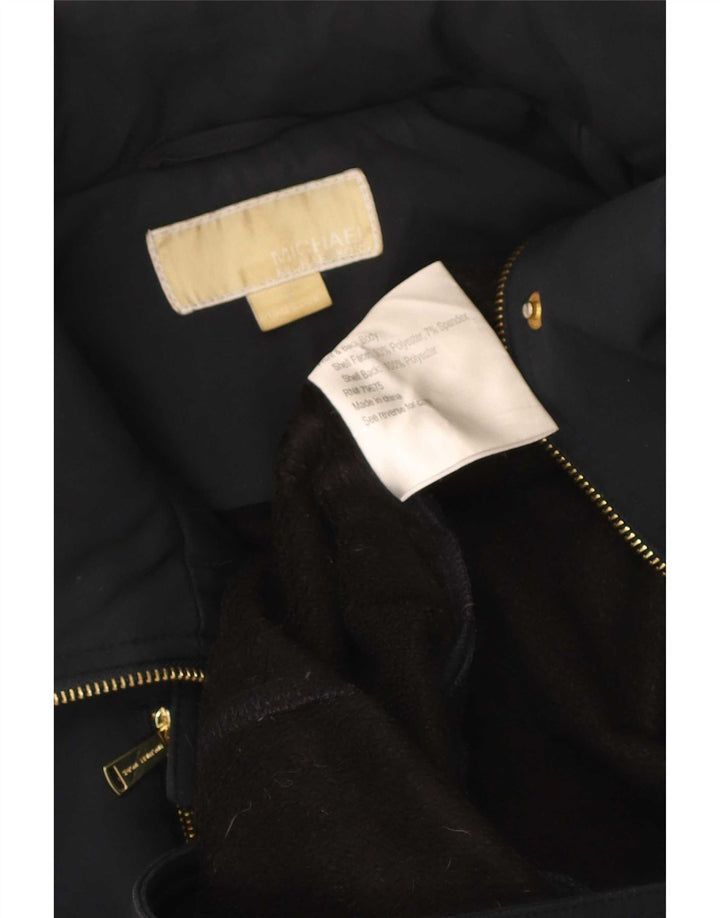 Trench pentru femei Michael Kors cu glugă UK 14 Poliester mediu albastru bleumarin