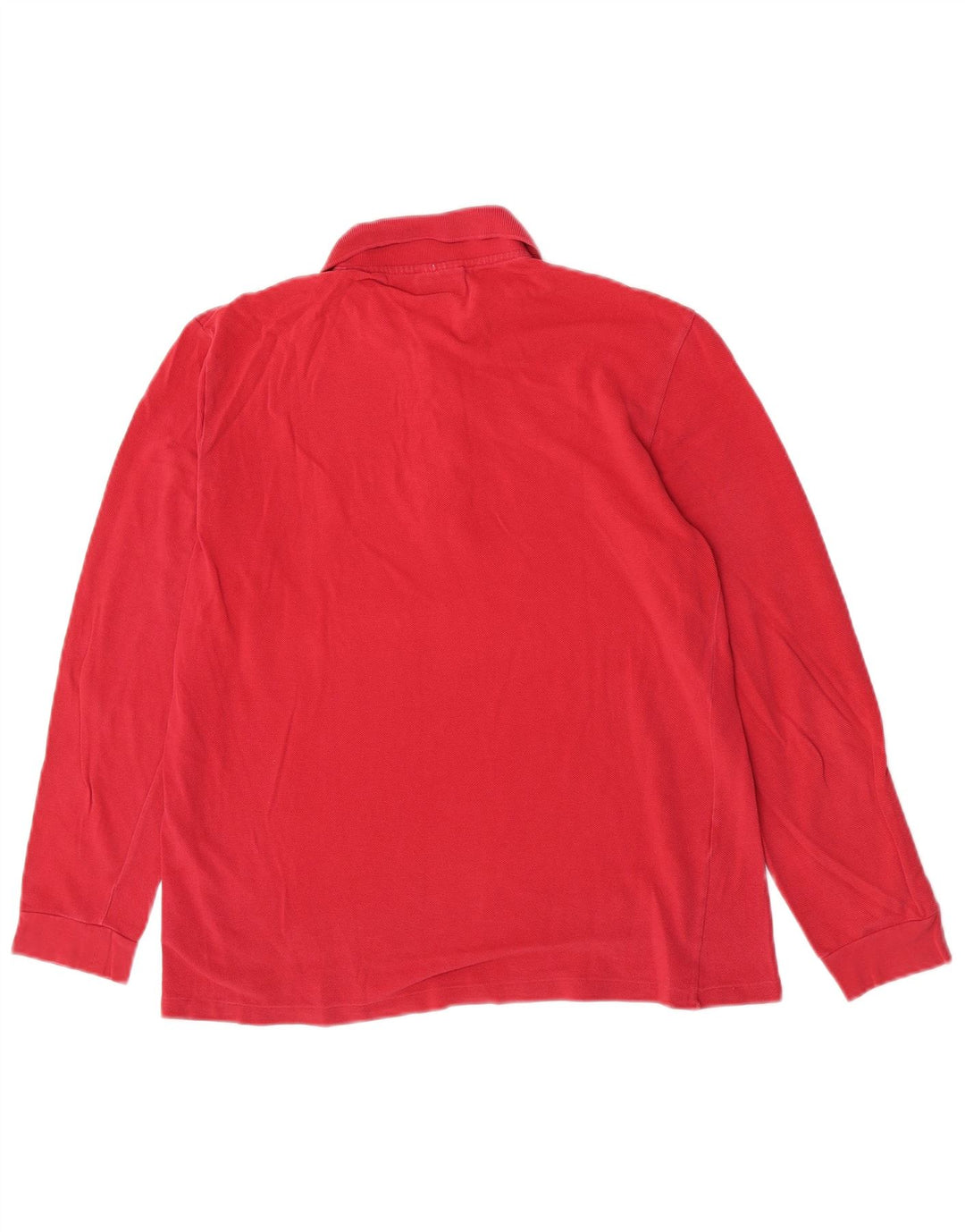 Tricou polo pentru bărbați Lacoste cu mânecă lungă, mărime 4, bumbac roșu mediu