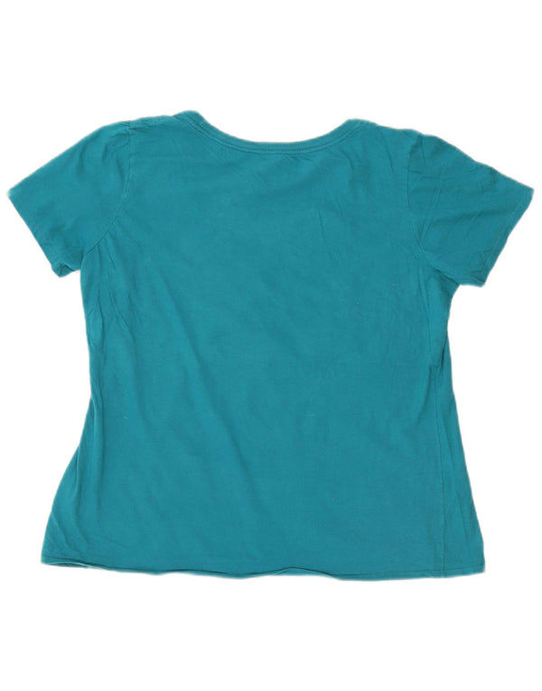 Tricou grafic NIKE pentru femei Athletic Cut Top UK 16, mare, albastru, bumbac