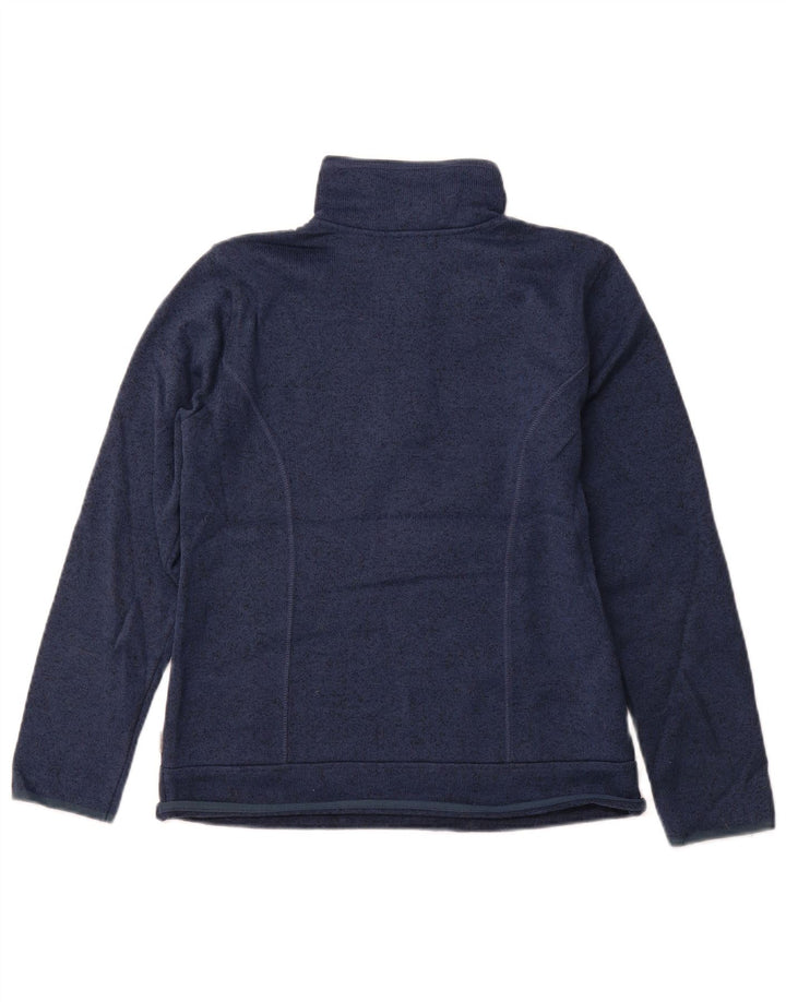 EDDIE BAUER Pulover pentru damă, cu fermoar, cu gât, UK 10 Mic albastru pete