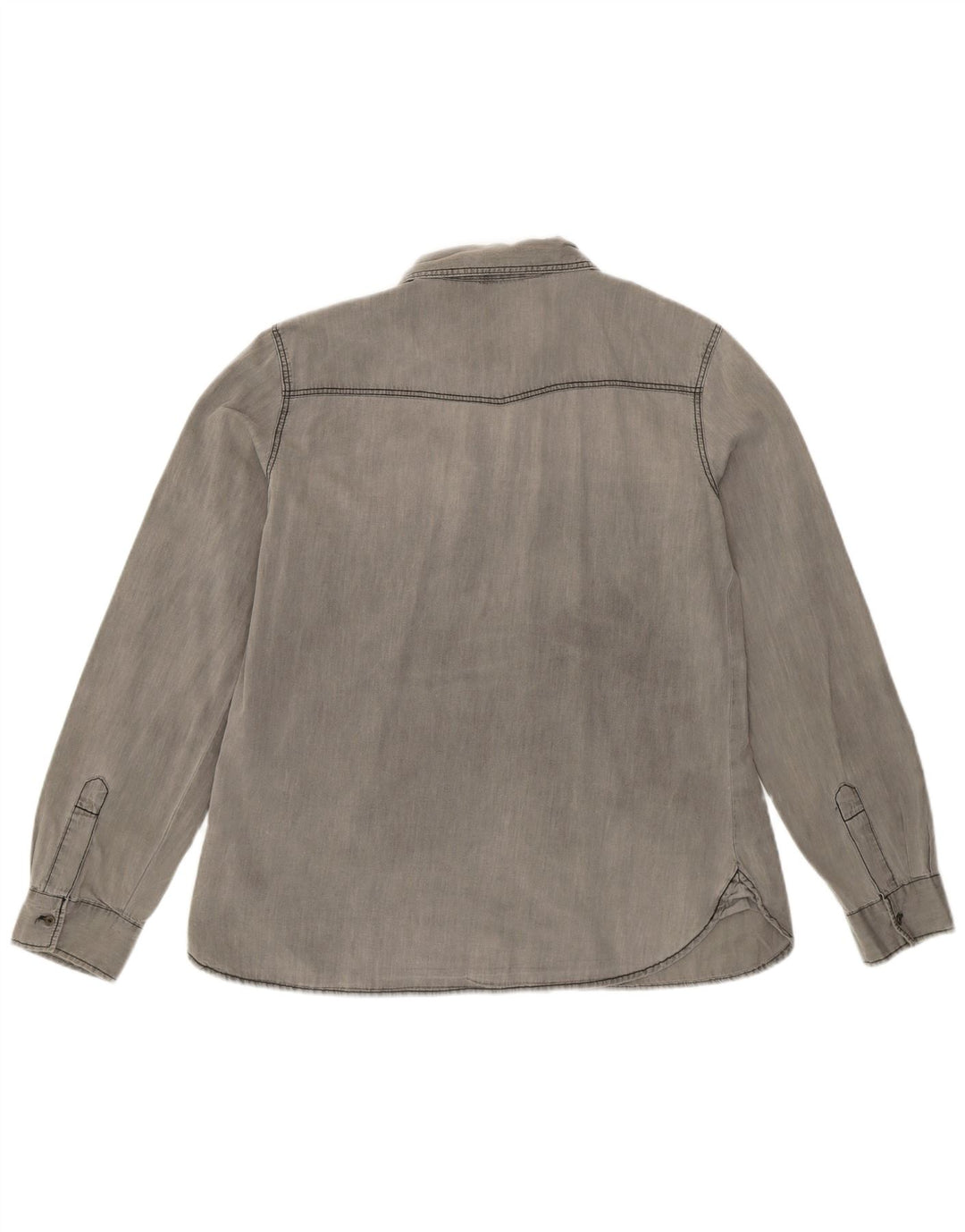 ZARA Womens Denim Shirt UK 16 Large Grey