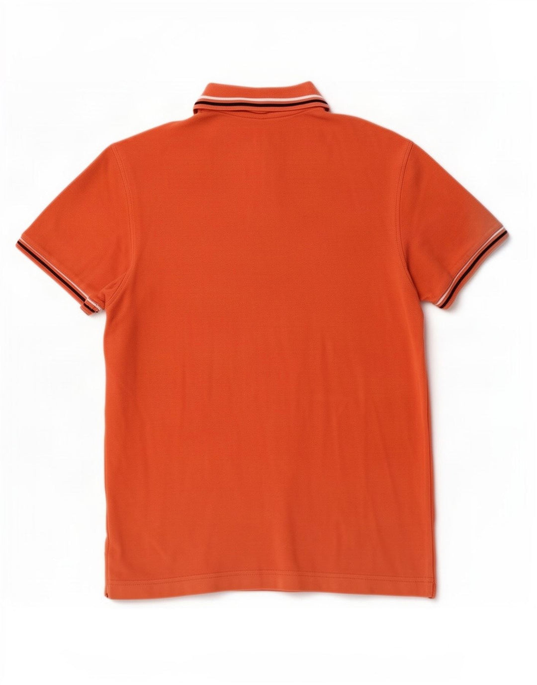 Tricou polo pentru bărbați Lotto, bumbac cu dungi portocaliu mediu