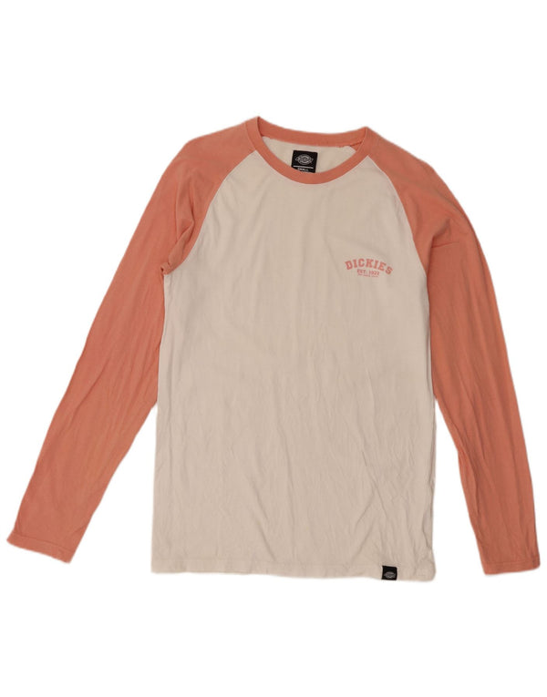 Dickies Top pentru bărbați cu mânecă lungă, mic, alb, color block, bumbac