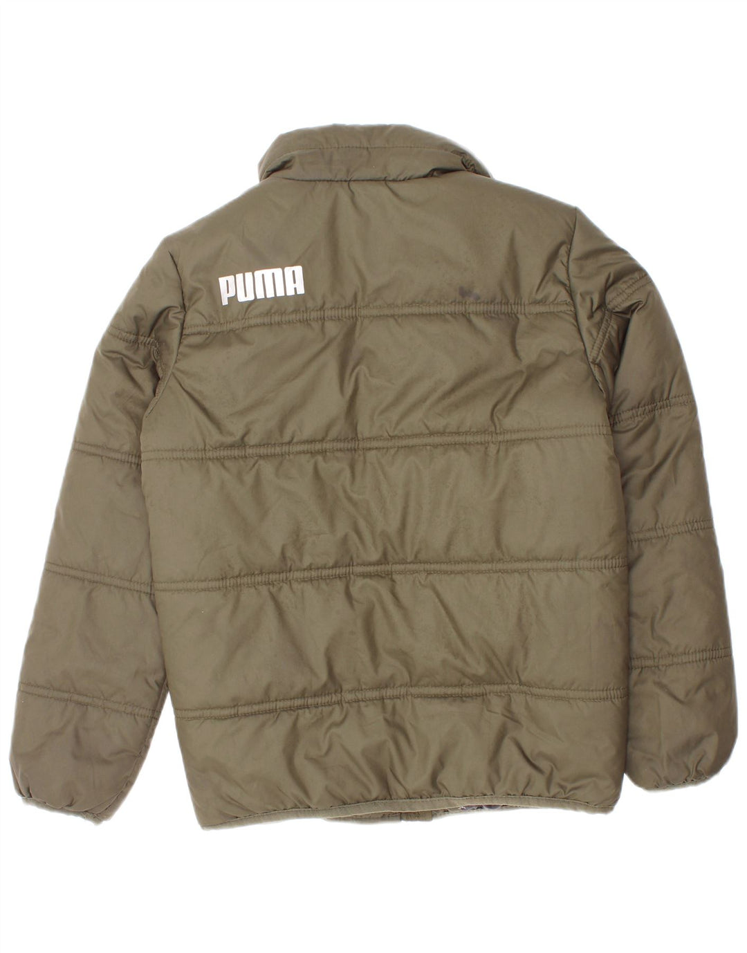 Jachetă căptușită cu grafică Puma Boys 5-6 ani Kaki Poliester