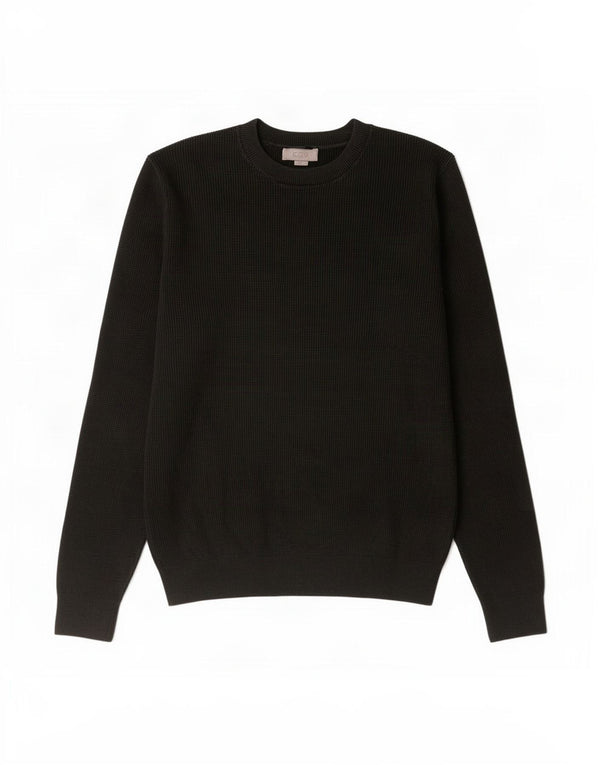 Cos Mens Crew Neck Jumper Sweater Small Black Cotton