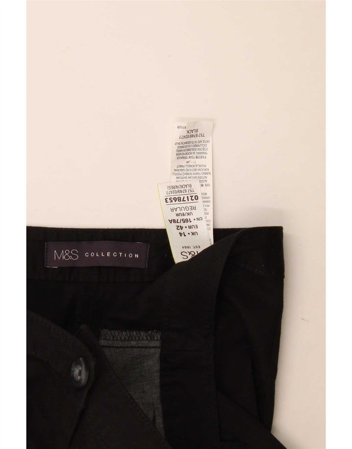 Pantaloni Capri obișnuiți pentru femei Marks & Spencer UK 14 Large W34 L24 Negru