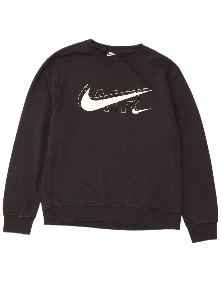 Hanorac grafic pentru bărbați Nike Pulover mediu din bumbac negru