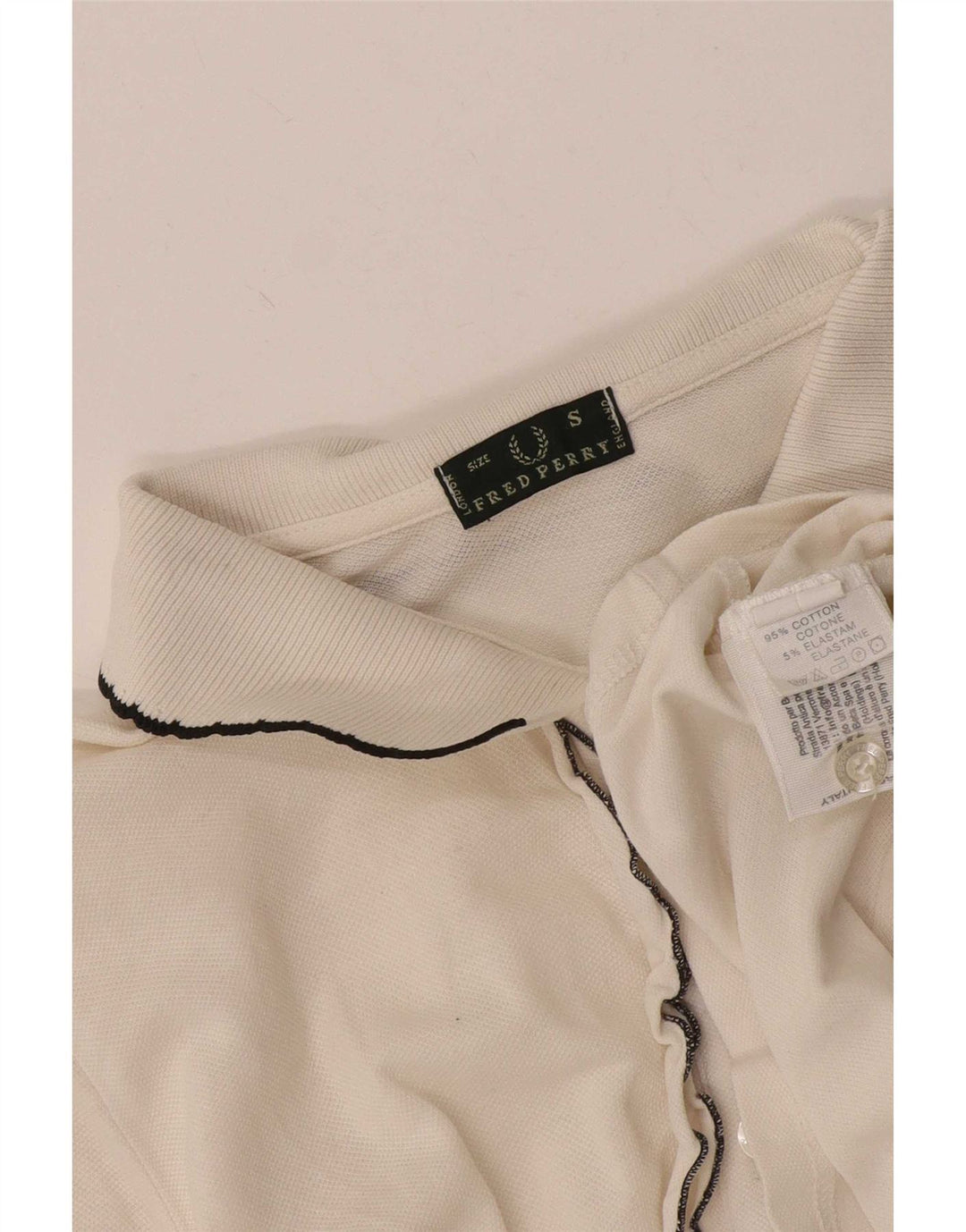 Cămașă polo Fred Perry pentru femei UK 10 mic din bumbac alb