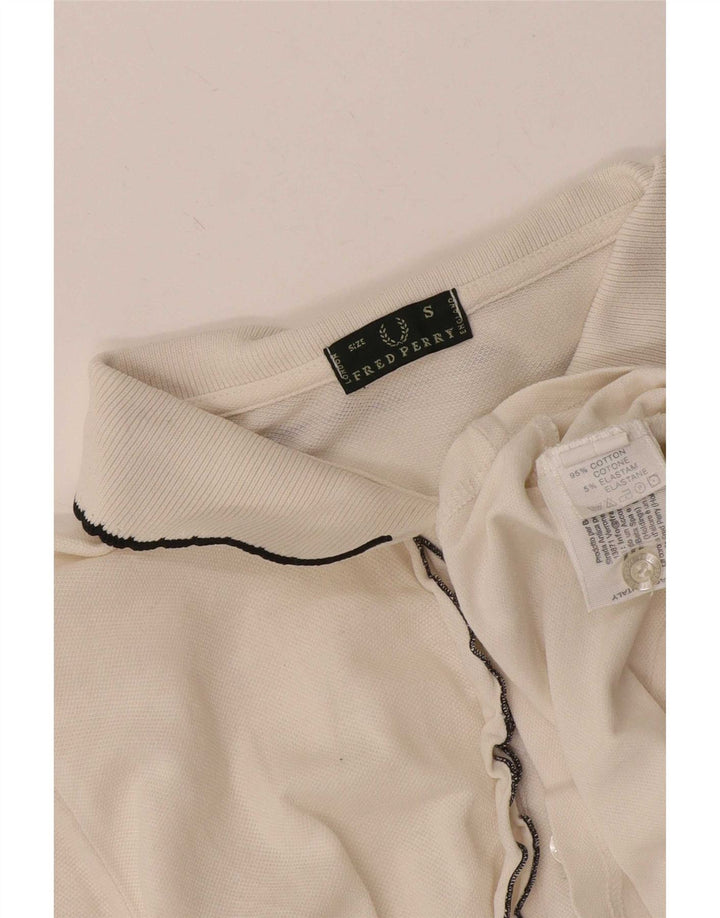 Cămașă polo Fred Perry pentru femei UK 10 mic din bumbac alb
