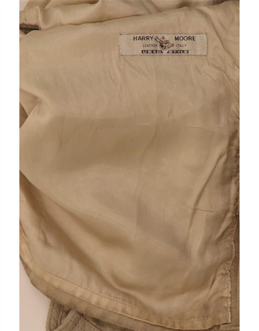 Gilet de piele vintage pentru bărbați din piele intoarsa IT 48 Medium Beige