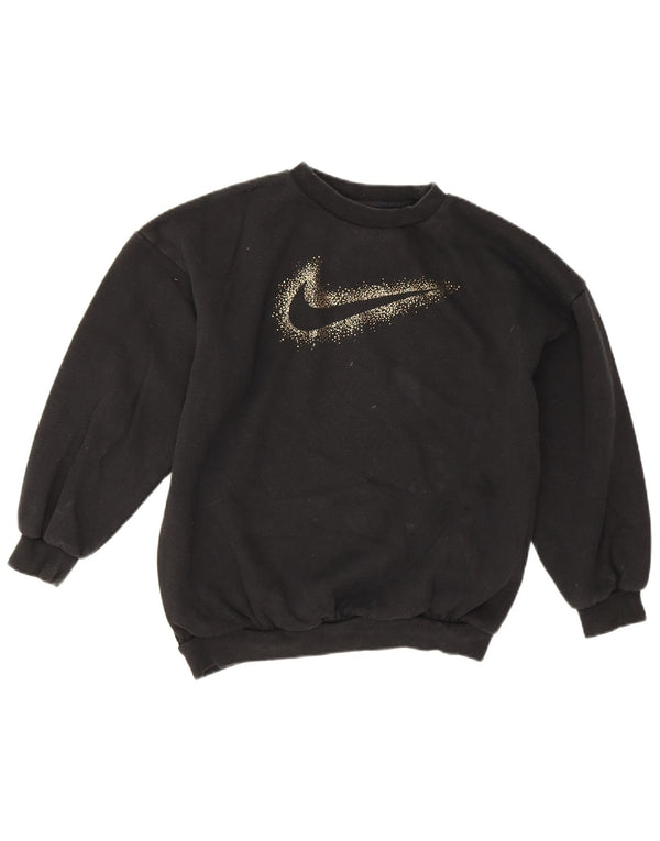 Pulover Nike pentru fete grafic supradimensionat 12-13 ani mare negru