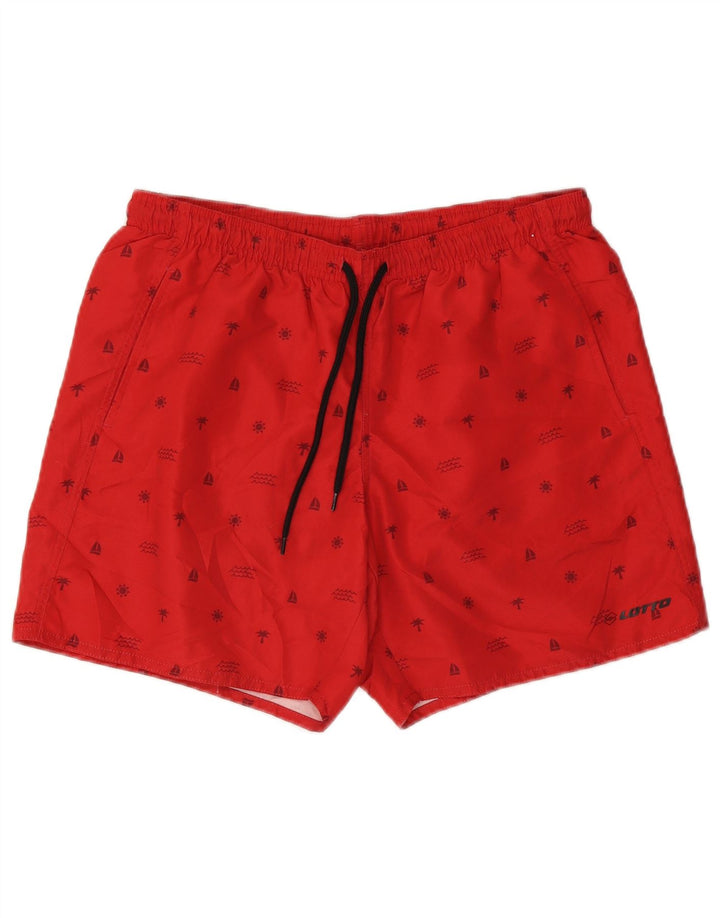 Pantaloni scurți de înot grafic pentru bărbați Lotto, roșii mari