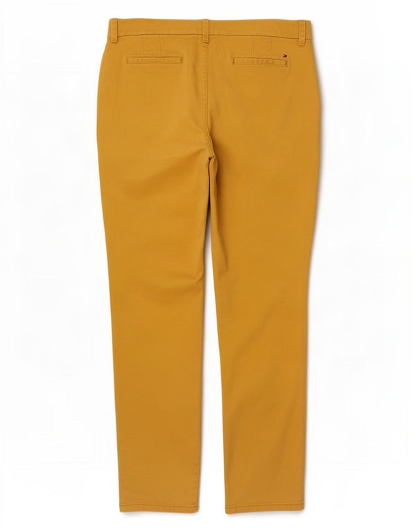 Pantaloni chino stretch pentru femei Tommy Hilfiger US 12 Large W34 L31 Galben