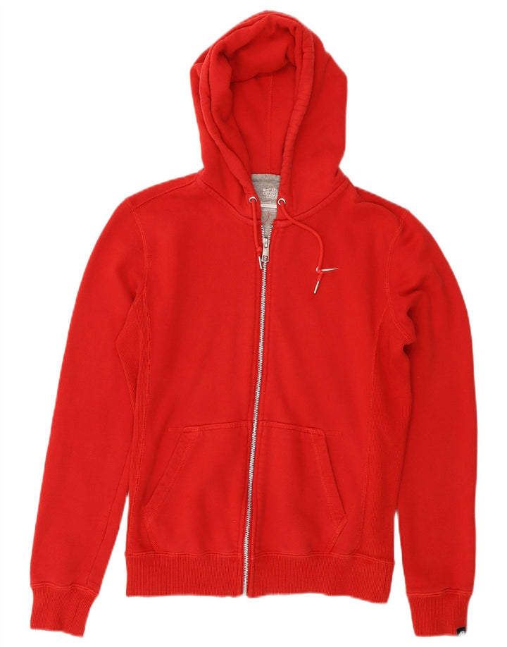 Pulover NIKE pentru femei cu fermoar, UK 12, bumbac roșu mediu