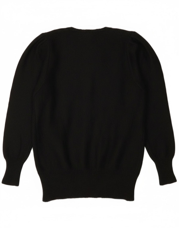 Pulover vintage pentru femei cu decolteu rotund IT 44 mediu negru