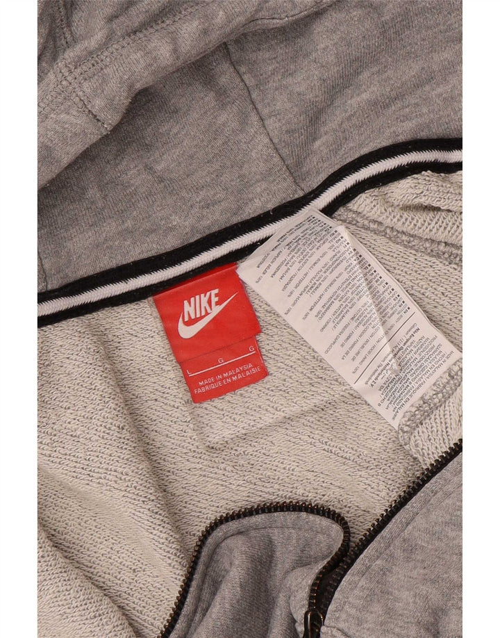 Pulover Nike pentru bărbați cu fermoar, bumbac mare, gri