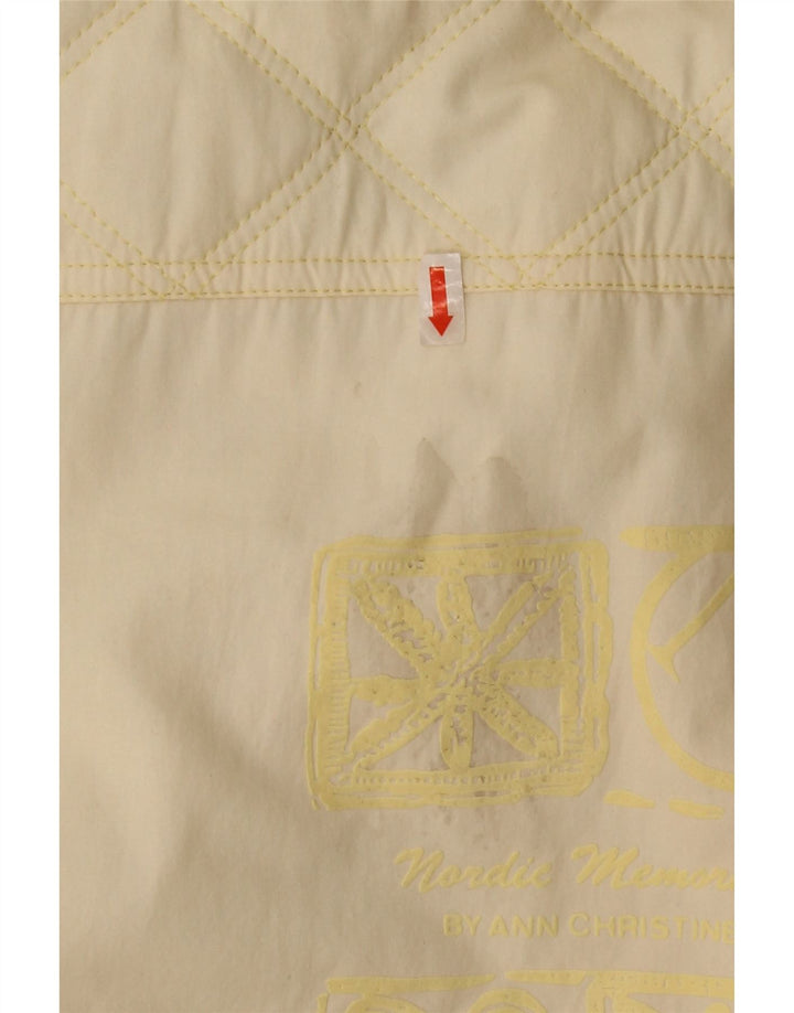 ANN CHRISTINE Womens Oversized Graphic Padded Jacket UK 16 Large Yellow Vintage Ann Christine and Second-Hand Ann Christine from Messina Hembry 