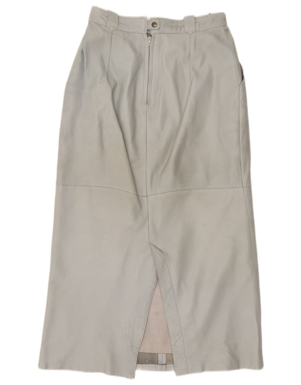 Fusta din piele vintage pentru femei W36 XL din piele gri