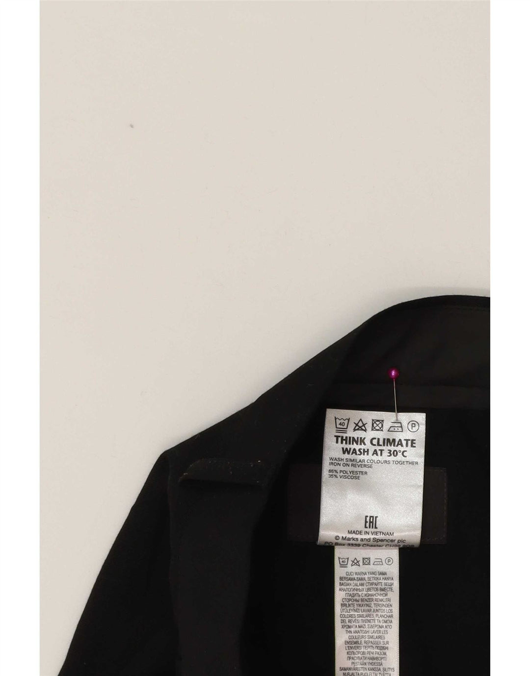 Pantaloni pentru bărbați Marks & Spencer Tapered W38 L31 Negri, Poliester, Clasic
