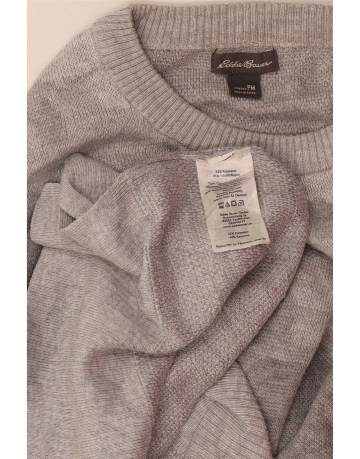 Eddie Bauer Pulover cu decolteu rotund pentru femei, UK 14, gri mediu