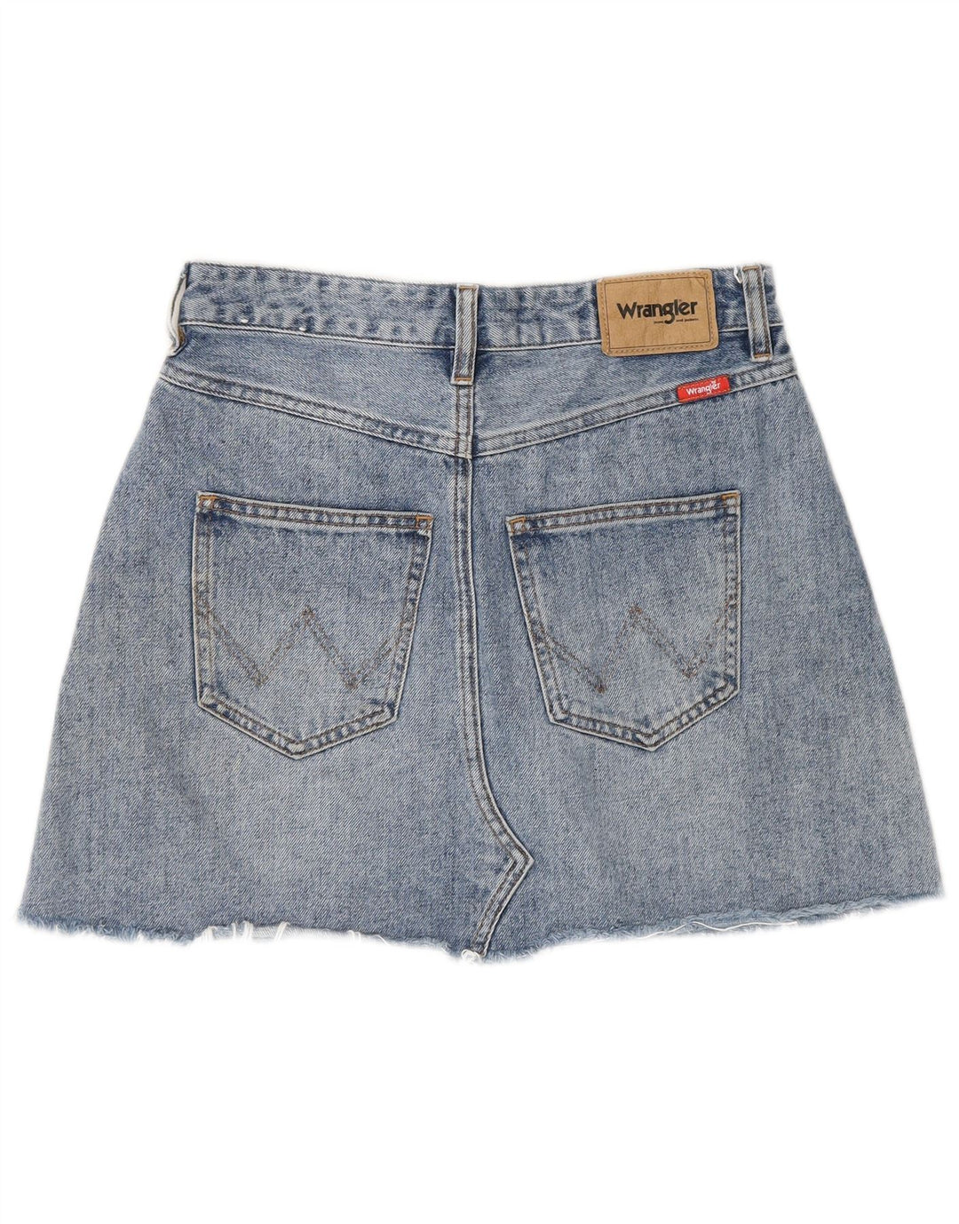 Fusta de blugi învechită pentru femei Wrangler UK 8 Small W27 Blue
