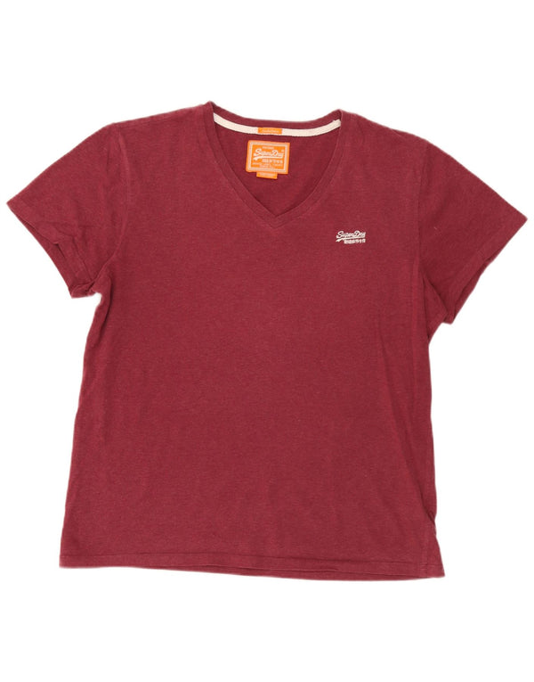 Tricou Superdry pentru bărbați Top mare din bumbac burgundy
