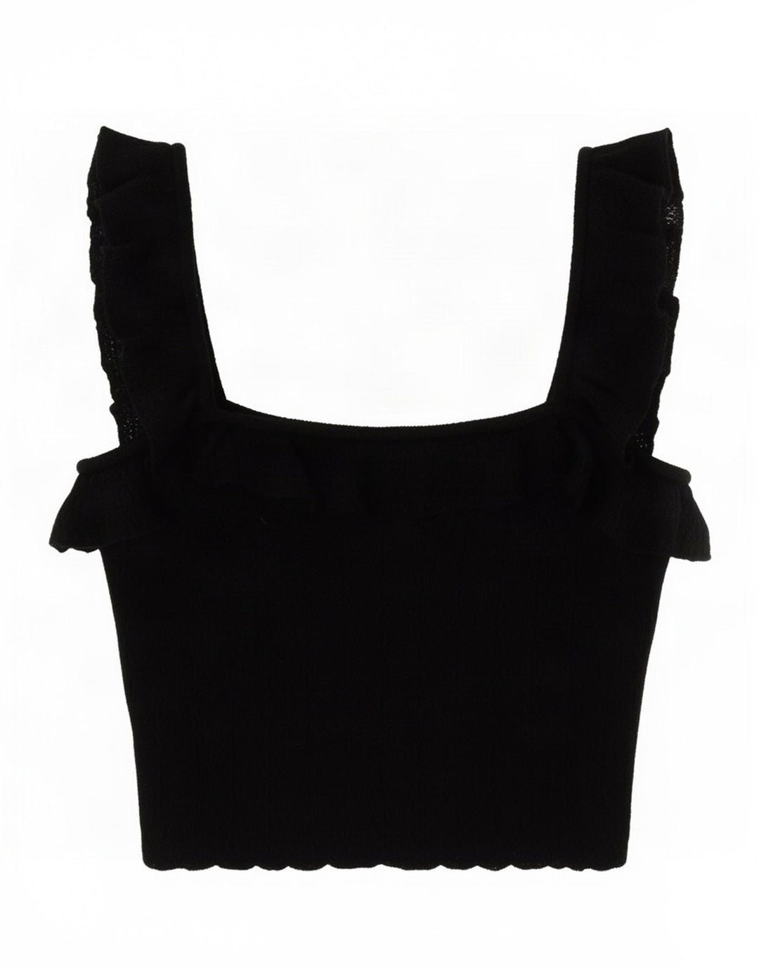 Crop Top pentru femei Zara UK 8 Small Black Viscose