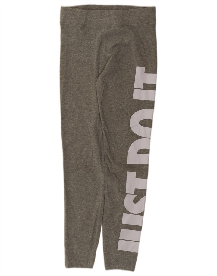 Leggings grafic Nike pentru femei UK 12, bumbac gri mediu